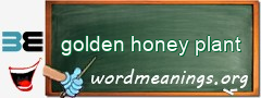 WordMeaning blackboard for golden honey plant
